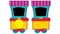 Cartoon steam train on tracks on white background space for text - illustration for children kids