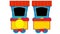 Cartoon steam train on tracks on white background space for text - illustration for children kids