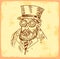 Cartoon steampunk illustration , vector icon.