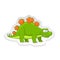 Cartoon Stegosaurus Cute Little Baby Dinosaur Sticker. Vector