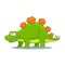 Cartoon Stegosaurus Cute Little Baby Dinosaur. Vector