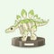 Cartoon stegosaurus dinosaur fossil. Prehistoric herbivore - stegosaurus. Ancient herbivore, stegosaurus fossil design element