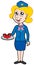 Cartoon stewardess