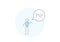 Cartoon stick figure character saying hi on a speech bubble. Vector illustration design in eps10