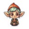 Cartoon sticker elf boy. sticker for printing, Generative AI