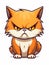 Cartoon sticker evil kitten, AI