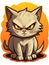 Cartoon sticker evil kitten, AI