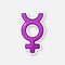 Cartoon sticker with transgender Mercury symbol