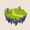 Cartoon Stone Grassy Isometric Island for Game