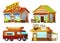 Cartoon Storefronts Set