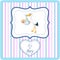 Cartoon stork with baby boy card