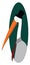 Cartoon of a stork with a black highhat and red tie vector illustration in green eclips