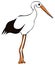 Cartoon Stork, Vector Illustration.