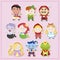 Cartoon story people icons