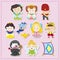 Cartoon story people icons