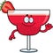 Cartoon Strawberry Daiquiri Waving