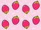 Cartoon strawberry pink seamless pattern