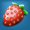 Cartoon strawberry. Vector illustration.