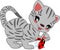 Cartoon striped gray cat
