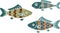 Cartoon striped stylized fishes