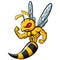 Cartoon strong bee mascot character