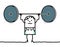 Cartoon Strong and sporty Girl with big Weights