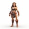 Cartoon-style 3d Model Of A Warrior Woman - Clash Of Clans Inspired