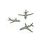 Cartoon style airplanes.Hand drawn vector illustration on  white background