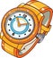 Cartoon style Classic Mens Wrist Watch Vector