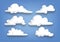 Cartoon style cloud collection, set of clouds - illustration