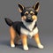 Cartoon style cute German Shepherd puppy