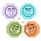 Cartoon style emoji set. Happy, sad, grinning, laughing faces