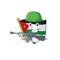 A cartoon style of flag jordan Army with machine gun