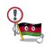 Cartoon style of flag malawi with sign in his hand