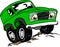 Cartoon style funny off road landrover jeep