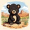 cartoon style mexican black bear generative AI