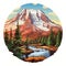 Cartoon-style Mount Rainier Sticker - Detailed And Realistic Die Cut Design