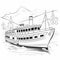 Cartoon Style Paddleboat Coloring Pages: Victorian-inspired Illustrations