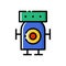 Cartoon style robot colourful vector illustration. Cute bot icon.