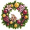 Cartoon style sketch markers watercolor new year holiday wreath tree decor style comfort home family christmas toys balls red and