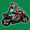 Cartoon style of sportbike Wheelie