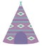 Cartoon style vector illustration of a violet tipi tent with bohemian ethno pattern