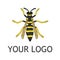 Cartoon style wasp logo template isolated illustration on white background