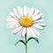 Cartoon Style Watercolor Painting Of Shasta Daisy