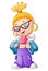 Cartoon stylish blonde girl