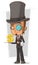 Cartoon stylish intelligent with monocle