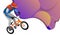 Cartoon stylish man riding on cool BMX bike