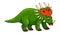Cartoon styracosaurus dinosaur character, vector