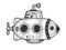 Cartoon Submarine sketch vector illustration