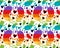 Cartoon summer print with rainbow lgbt frogs seamless pride animals pattern for wrapping and fabrics and party